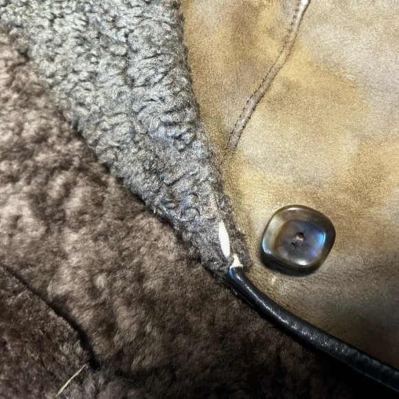 Vintage 70’s Brown Sheepskin Shearling Women’s Size 16 Coat Made in England - Picture 8 of 10